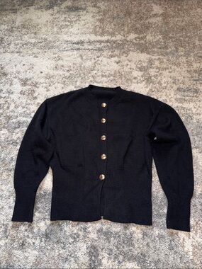 Classic Black Button-Up Men's Sweater